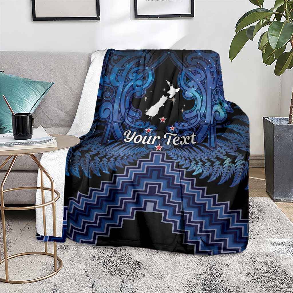 Personalised Aotearoa Matariki Blanket Blue Fern Maori Poutama LT01 - Polynesian Pride