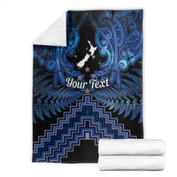 Personalised Aotearoa Matariki Blanket Blue Fern Maori Poutama LT01 - Polynesian Pride