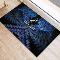 Personalised Aotearoa Matariki Rubber Doormat Blue Fern Maori Poutama LT01 - Polynesian Pride