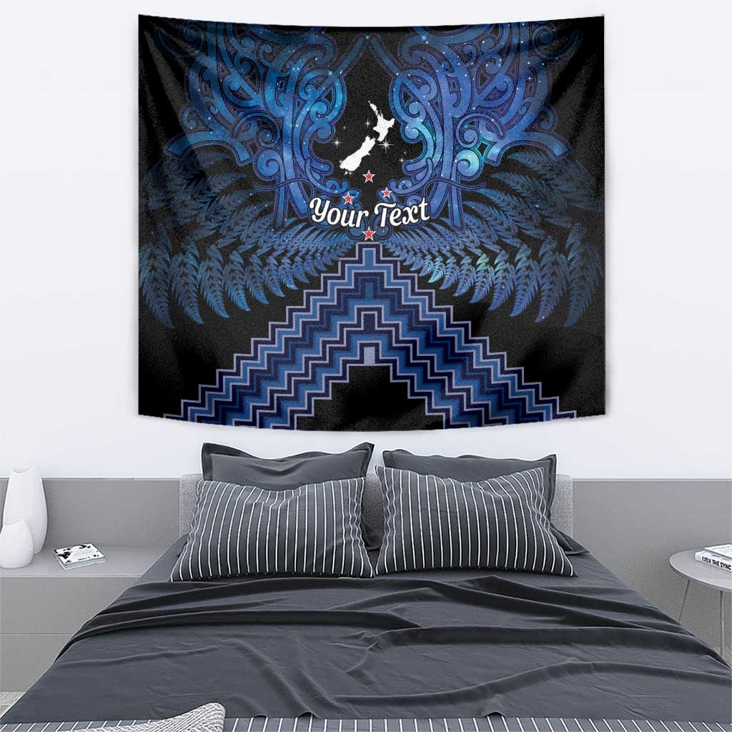 Personalised Aotearoa Matariki Tapestry Blue Fern Maori Poutama LT01 - Polynesian Pride