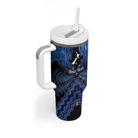Personalised Aotearoa Matariki Tumbler With Handle Blue Fern Maori Poutama LT01 - Polynesian Pride