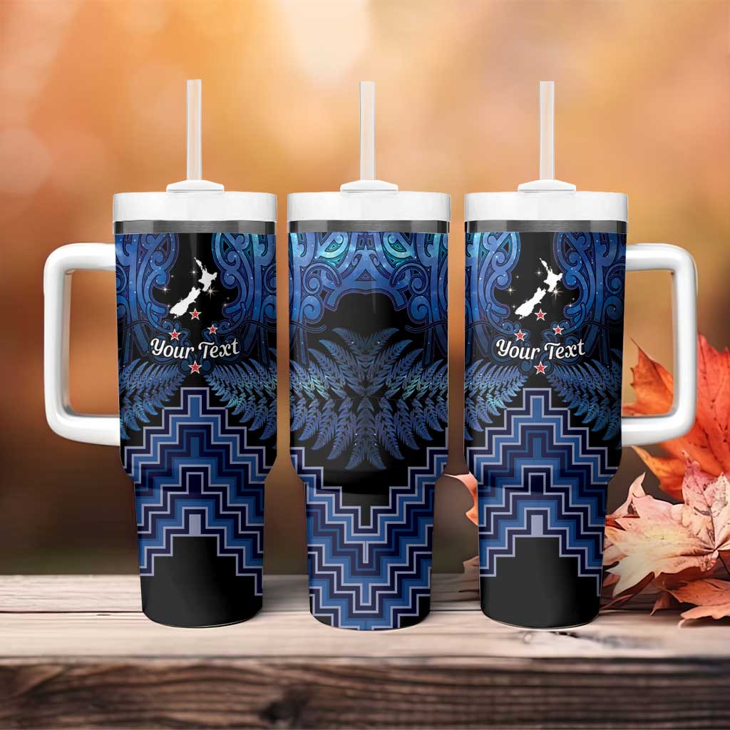 Personalised Aotearoa Matariki Tumbler With Handle Blue Fern Maori Poutama LT01 - Polynesian Pride