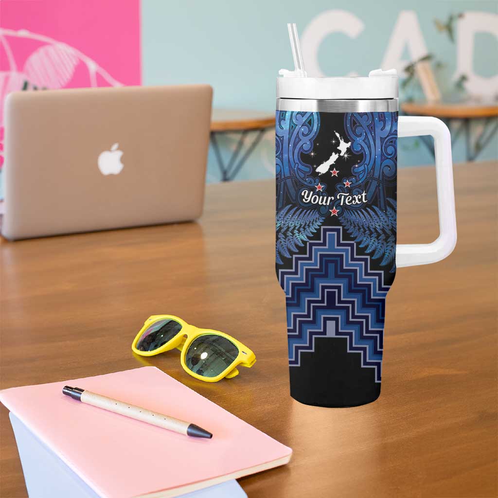 Personalised Aotearoa Matariki Tumbler With Handle Blue Fern Maori Poutama LT01 - Polynesian Pride