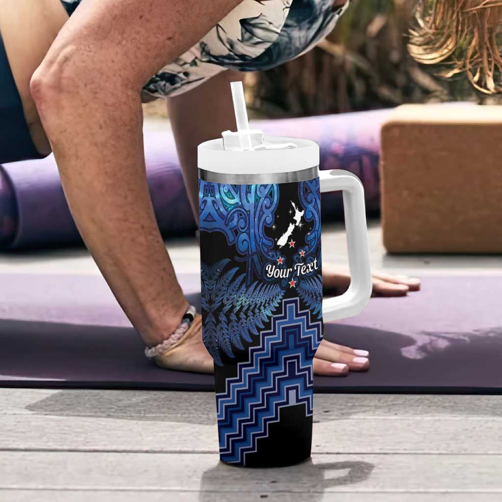 Personalised Aotearoa Matariki Tumbler With Handle Blue Fern Maori Poutama LT01 - Polynesian Pride
