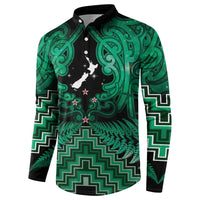 Personalised Aotearoa Matariki Button Sweatshirt Green Fern Maori Poutama LT01 - Polynesian Pride