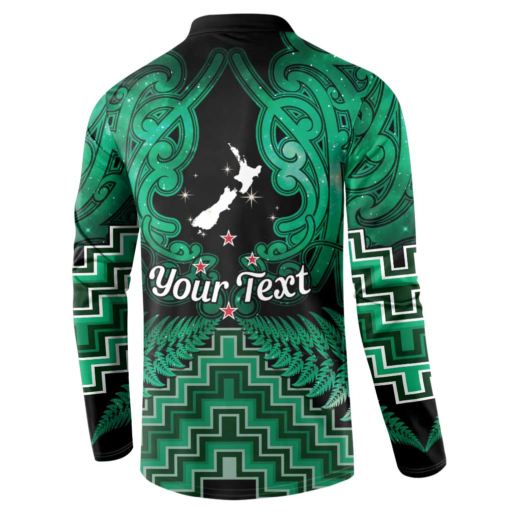 Personalised Aotearoa Matariki Button Sweatshirt Green Fern Maori Poutama LT01 - Polynesian Pride