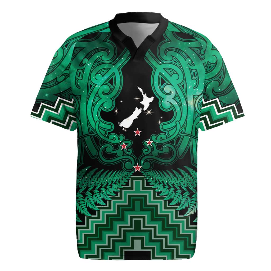 Personalised Aotearoa Matariki Rugby Jersey Green Fern Maori Poutama LT01 Green - Polynesian Pride