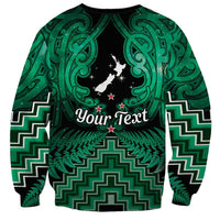 Personalised Aotearoa Matariki Sweatshirt Green Fern Maori Poutama LT01 - Polynesian Pride