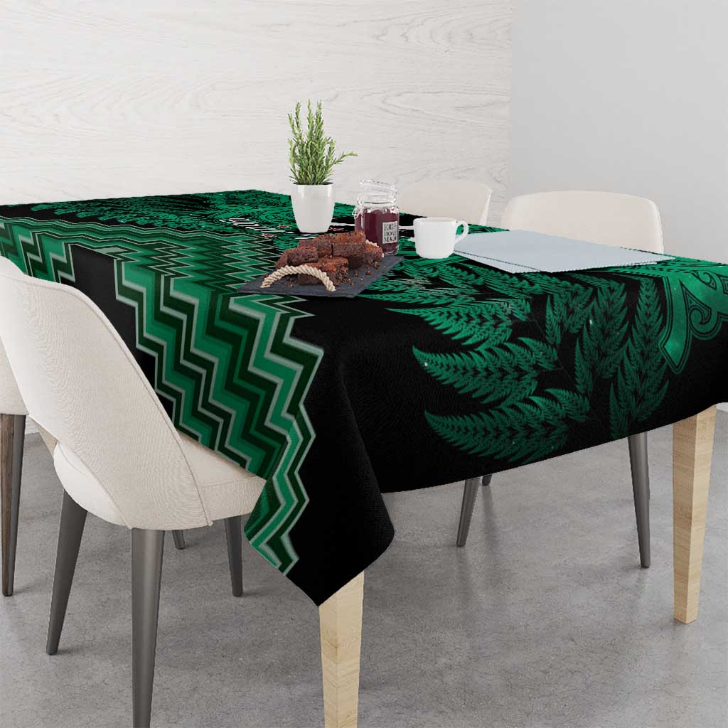 Personalised Aotearoa Matariki Tablecloth Green Fern Maori Poutama LT01 - Polynesian Pride