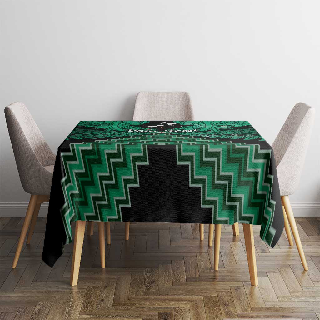 Personalised Aotearoa Matariki Tablecloth Green Fern Maori Poutama LT01 - Polynesian Pride