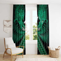 Personalised Aotearoa Matariki Window Curtain Green Fern Maori Poutama LT01 - Polynesian Pride