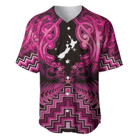 Personalised Aotearoa Matariki Baseball Jersey Pink Fern Maori Poutama LT01 Pink - Polynesian Pride