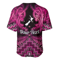 Personalised Aotearoa Matariki Baseball Jersey Pink Fern Maori Poutama LT01 - Polynesian Pride