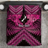 Personalised Aotearoa Matariki Bedding Set Pink Fern Maori Poutama LT01 Pink - Polynesian Pride
