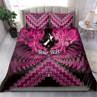 Personalised Aotearoa Matariki Bedding Set Pink Fern Maori Poutama LT01 - Polynesian Pride