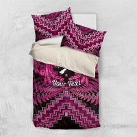 Personalised Aotearoa Matariki Bedding Set Pink Fern Maori Poutama LT01 US Twin 172cm x 218cm Pink - Polynesian Pride