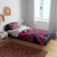 Personalised Aotearoa Matariki Bedding Set Pink Fern Maori Poutama LT01 - Polynesian Pride