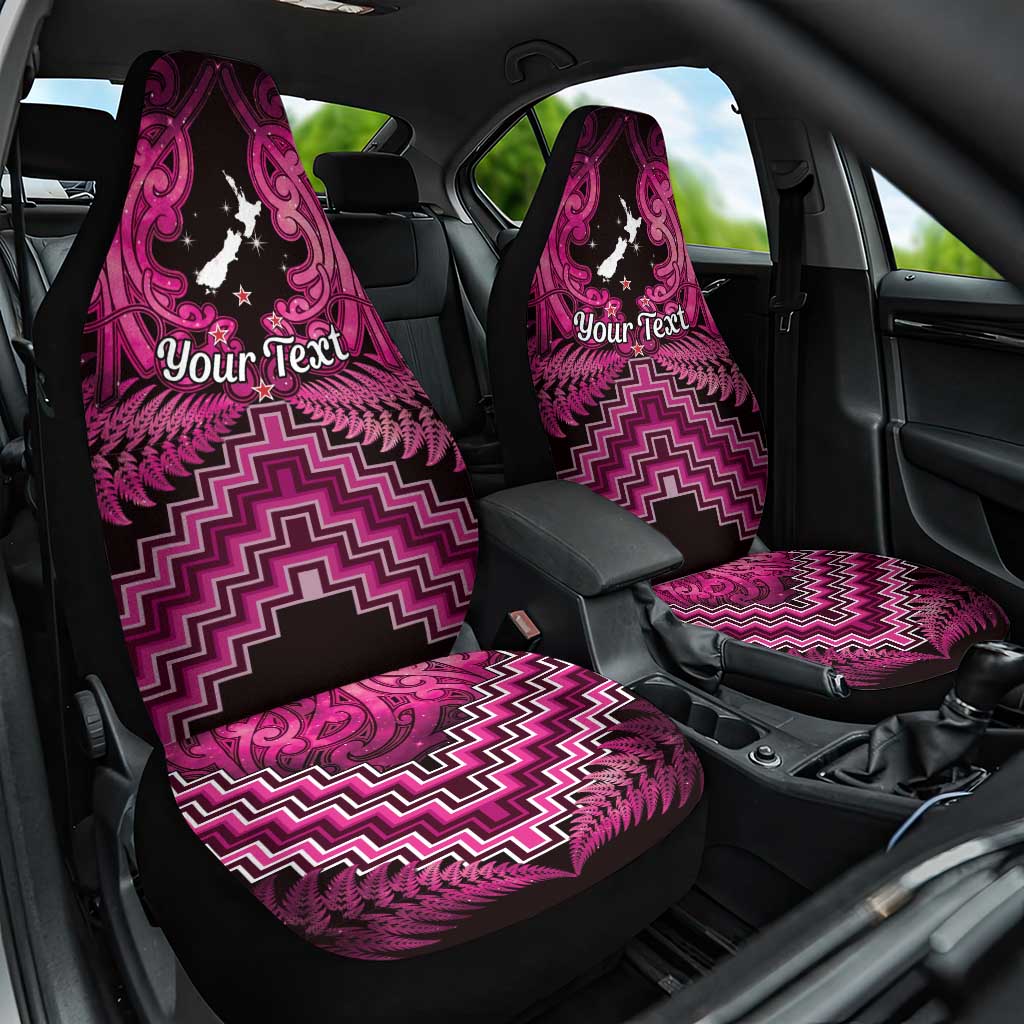 Personalised Aotearoa Matariki Car Seat Cover Pink Fern Maori Poutama LT01 One Size Pink - Polynesian Pride