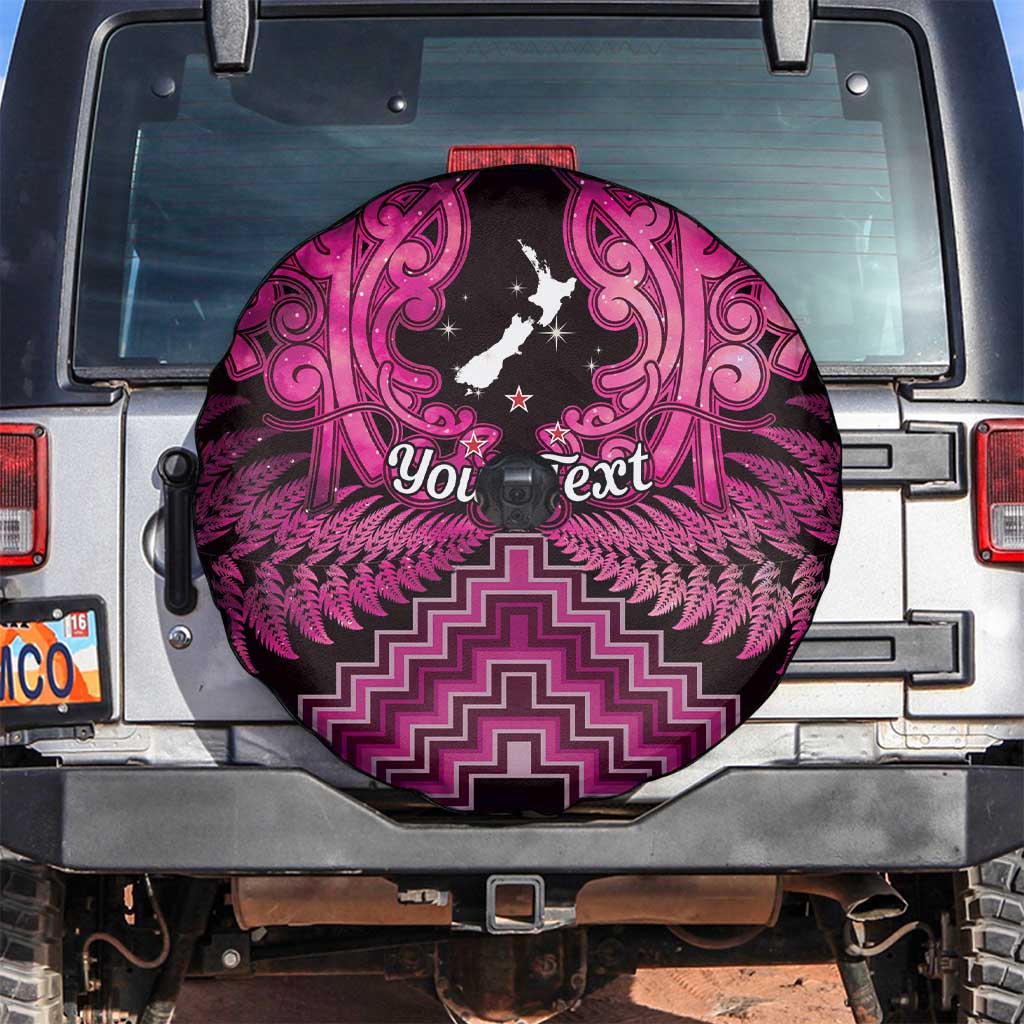 Personalised Aotearoa Matariki Spare Tire Cover Pink Fern Maori Poutama LT01 Pink - Polynesian Pride