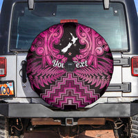 Personalised Aotearoa Matariki Spare Tire Cover Pink Fern Maori Poutama LT01 Pink - Polynesian Pride