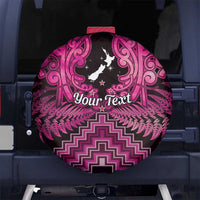 Personalised Aotearoa Matariki Spare Tire Cover Pink Fern Maori Poutama LT01 No hole Pink - Polynesian Pride