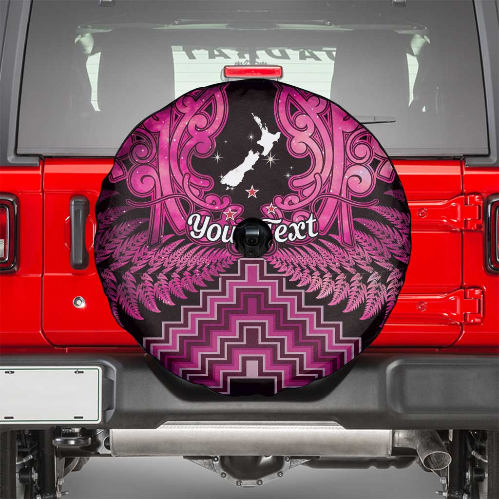 Personalised Aotearoa Matariki Spare Tire Cover Pink Fern Maori Poutama LT01 - Polynesian Pride