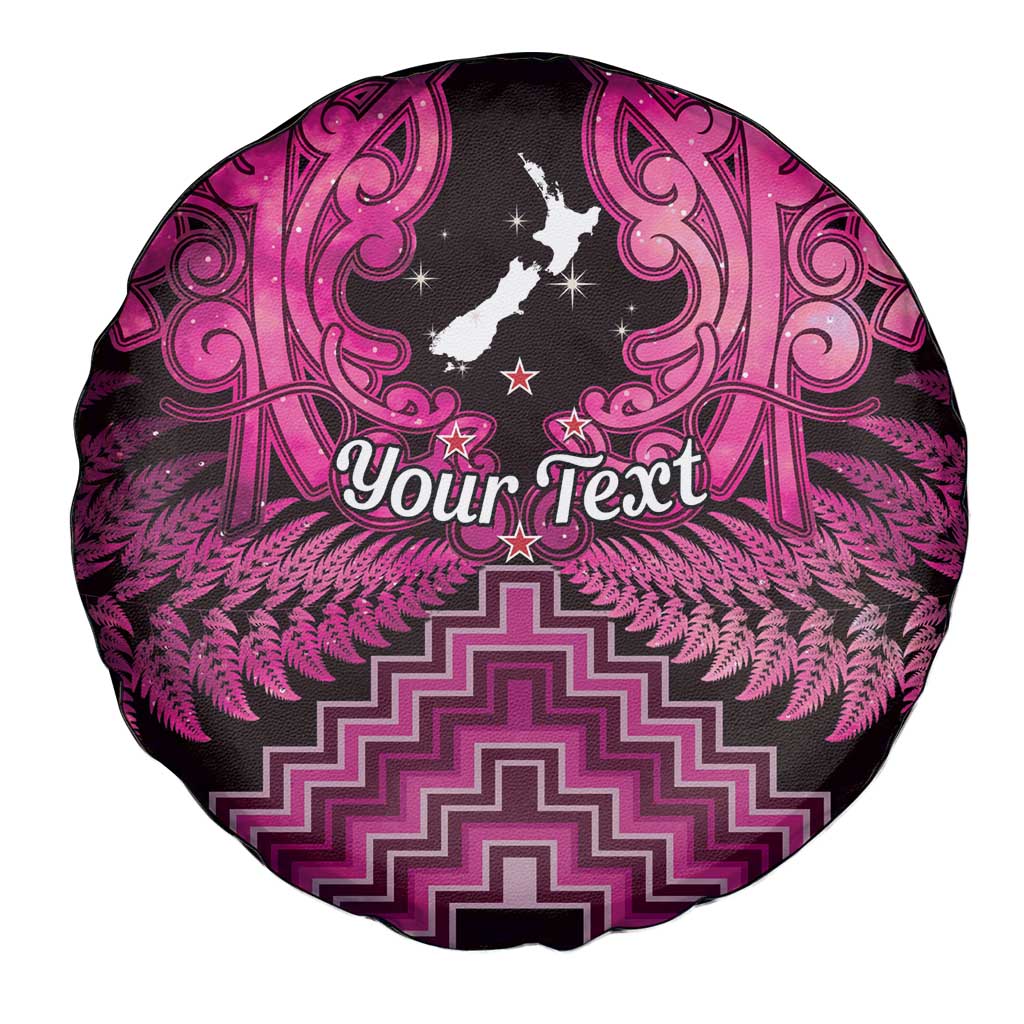 Personalised Aotearoa Matariki Spare Tire Cover Pink Fern Maori Poutama LT01 - Polynesian Pride
