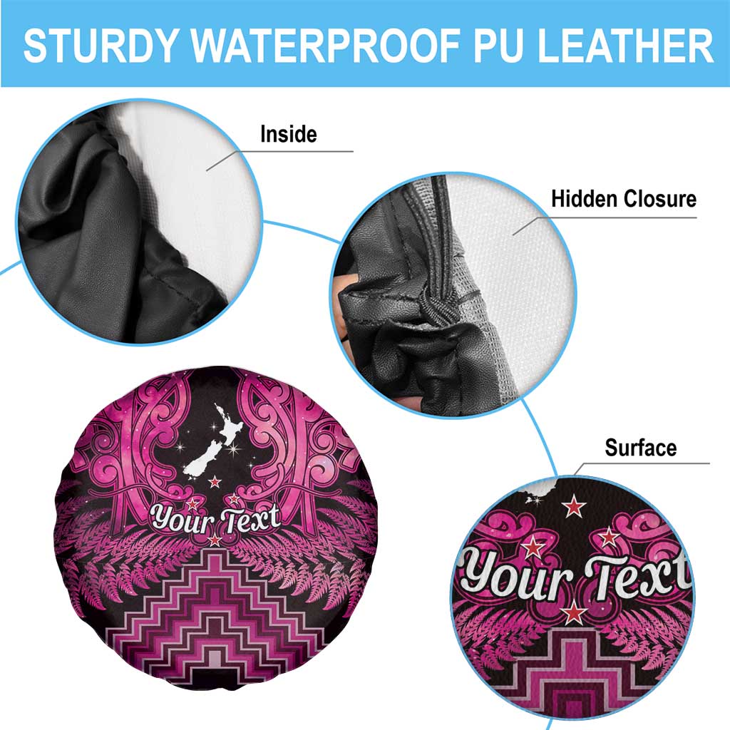 Personalised Aotearoa Matariki Spare Tire Cover Pink Fern Maori Poutama LT01 - Polynesian Pride