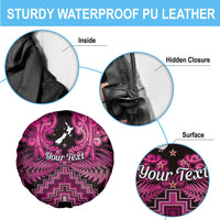 Personalised Aotearoa Matariki Spare Tire Cover Pink Fern Maori Poutama LT01 - Polynesian Pride