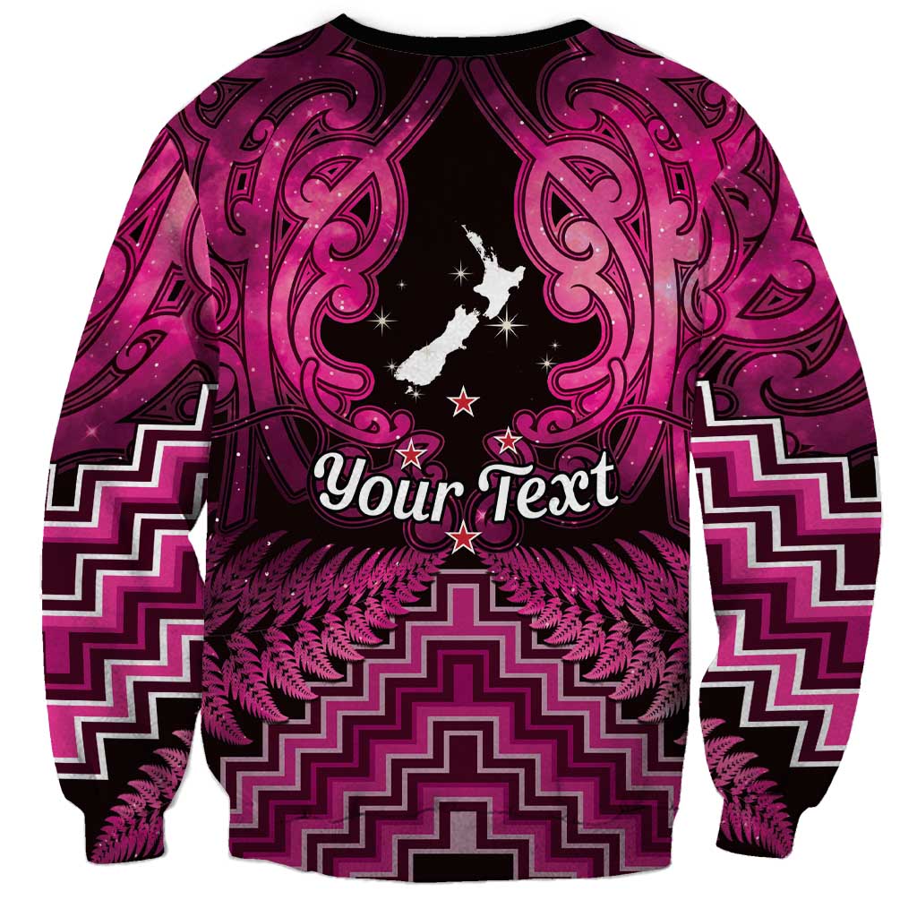 Personalised Aotearoa Matariki Sweatshirt Pink Fern Maori Poutama LT01 - Polynesian Pride