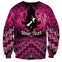 Personalised Aotearoa Matariki Sweatshirt Pink Fern Maori Poutama LT01 - Polynesian Pride