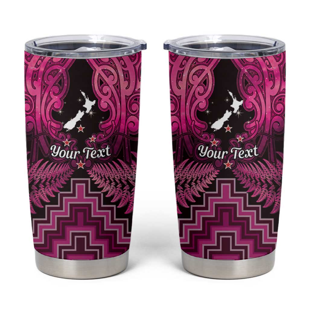 Personalised Aotearoa Matariki Tumbler Cup Pink Fern Maori Poutama LT01 Pink - Polynesian Pride