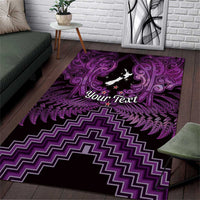 Personalised Aotearoa Matariki Area Rug Purple Fern Maori Poutama LT01 Purple - Polynesian Pride