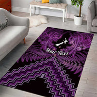 Personalised Aotearoa Matariki Area Rug Purple Fern Maori Poutama LT01 - Polynesian Pride