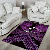 Personalised Aotearoa Matariki Area Rug Purple Fern Maori Poutama LT01 - Polynesian Pride