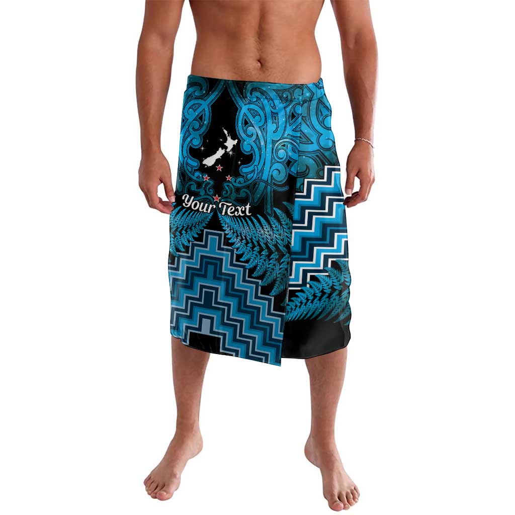 Personalised Aotearoa Matariki Lavalava Turquoise Fern Maori Poutama LT01 Turquoise - Polynesian Pride