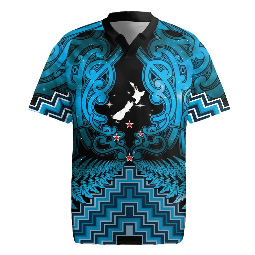 Personalised Aotearoa Matariki Rugby Jersey Turquoise Fern Maori Poutama LT01 Turquoise - Polynesian Pride