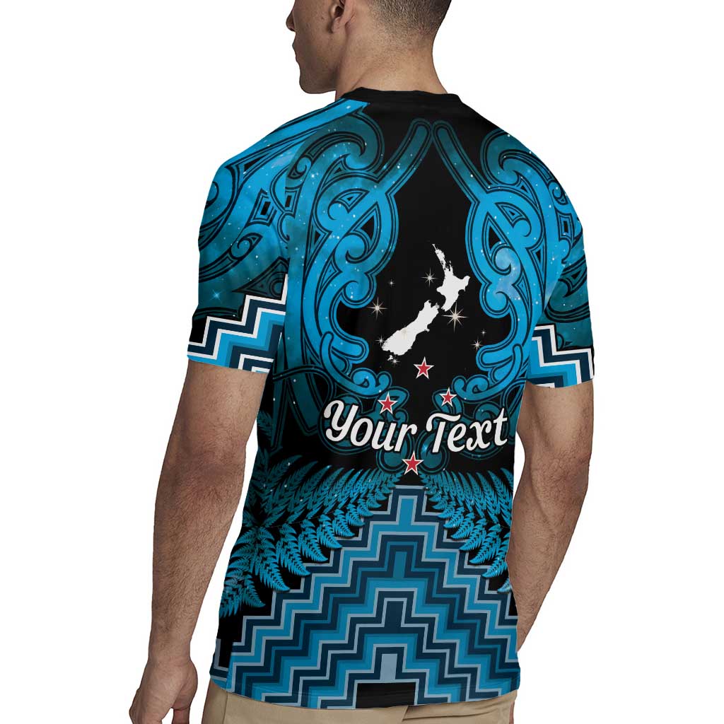 Personalised Aotearoa Matariki Rugby Jersey Turquoise Fern Maori Poutama LT01 - Polynesian Pride