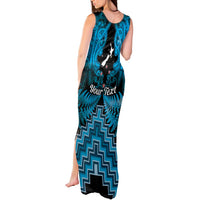 Personalised Aotearoa Matariki Tank Maxi Dress Turquoise Fern Maori Poutama LT01 - Polynesian Pride