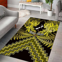 Personalised Aotearoa Matariki Area Rug Yellow Fern Maori Poutama LT01 - Polynesian Pride