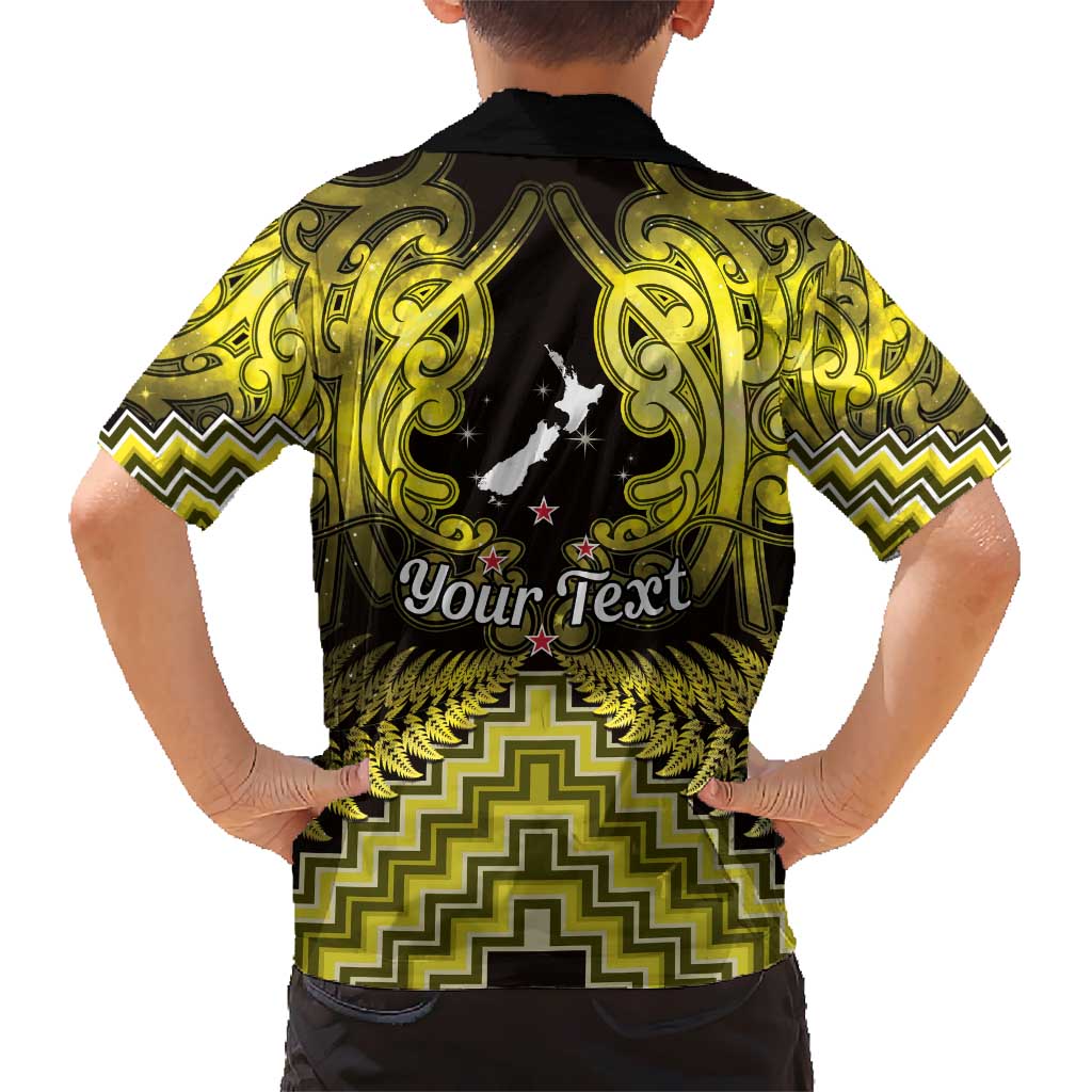 Personalised Aotearoa Matariki Hawaiian Shirt Yellow Fern Maori Poutama LT01 - Polynesian Pride