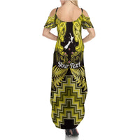 Personalised Aotearoa Matariki Summer Maxi Dress Yellow Fern Maori Poutama LT01 - Polynesian Pride