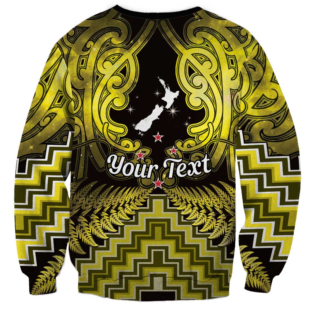 Personalised Aotearoa Matariki Sweatshirt Yellow Fern Maori Poutama LT01 - Polynesian Pride