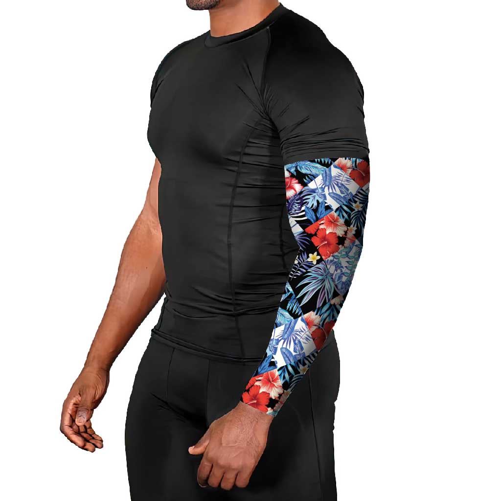 Hawaii Tropicana Blue Pattern Arm Sleeves LT01 - Polynesian Pride