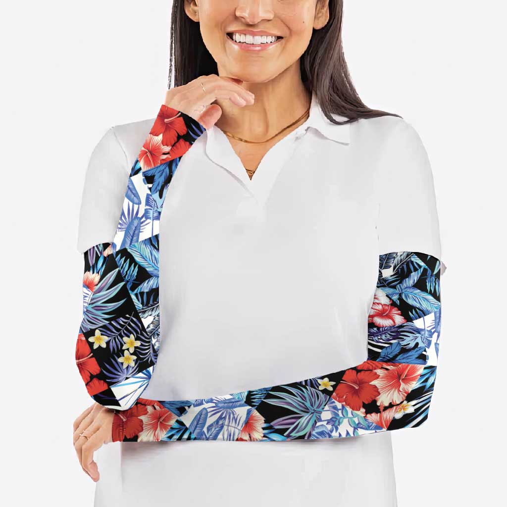 Hawaii Tropicana Blue Pattern Arm Sleeves LT01 - Polynesian Pride