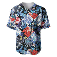 Hawaii Tropicana Blue Pattern Baseball Jersey LT01 Blue - Polynesian Pride