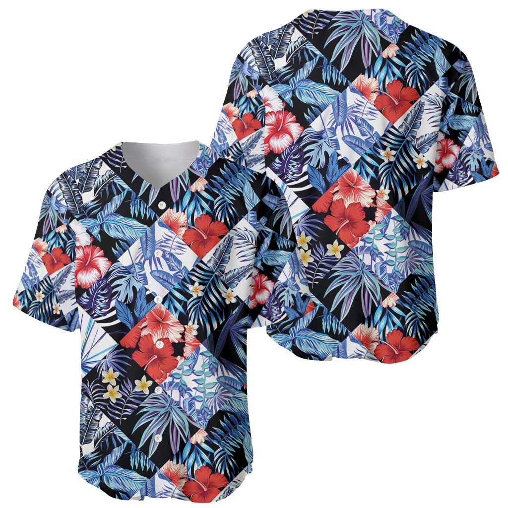 Hawaii Tropicana Blue Pattern Baseball Jersey LT01 - Polynesian Pride