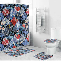Hawaii Tropicana Blue Pattern Bathroom Set LT01 Bathroom Set (4 pcs) Blue - Polynesian Pride