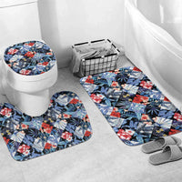 Hawaii Tropicana Blue Pattern Bathroom Set LT01 Mat Set Only (3 pcs) One Size Blue - Polynesian Pride