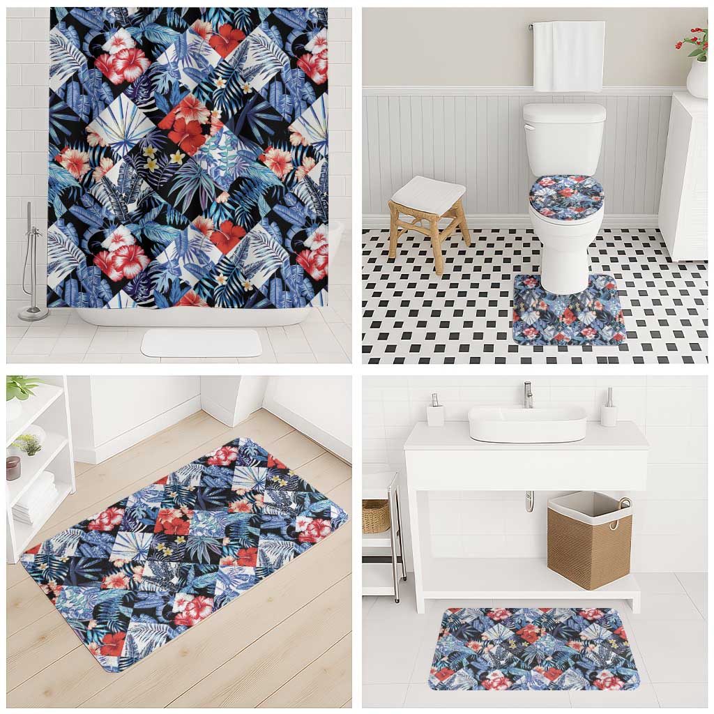 Hawaii Tropicana Blue Pattern Bathroom Set LT01 - Polynesian Pride